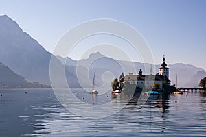 Castle on Traunsee lake in Austria