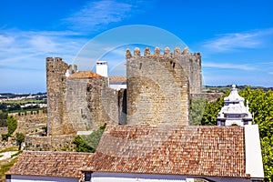 Castle Turrets Towers Walls Roofs Obidos Portugal photo