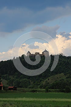 Castle under the stormy sky