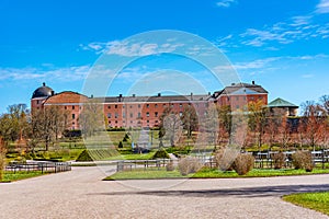 Castle in Uppsala viewed from the botanical garden, Sweden