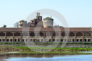 Castle of Valeggio with rice fields, Lomellina (It photo
