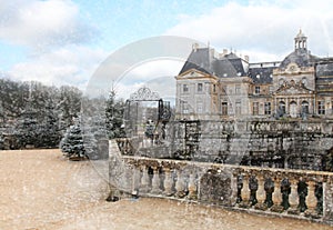 Castle vaux le vicomte in winter