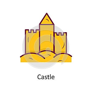 Castle vector Fill outline Icon Design illustration. Holiday Symbol on White background EPS 10 File