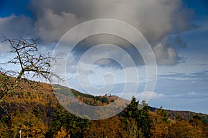 Castle view in the Vosges mountains photo