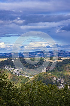 Castle and village in Najac, Aveyron, Southern France