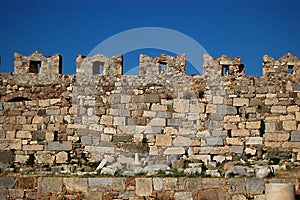 The castle wall battlements of Kos Castle