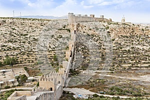 Castle wall of the Alcazaba of Almeria