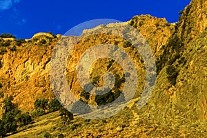 Castle wall on hill in Alanya