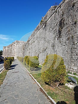 Castle wall in ioannina city greece