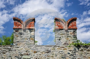 Castle wall merlons