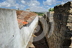 Castle wall, Obidos, Portugal