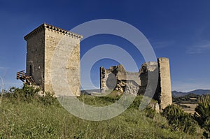 Castle and wall in Santa Gadea del Cid in Burgos