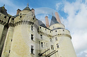 Castle wall and tower in France