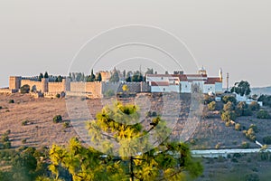 Castle walls of Santiago do Cacem in Portugal