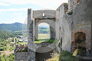 Castle walls and view to countryside