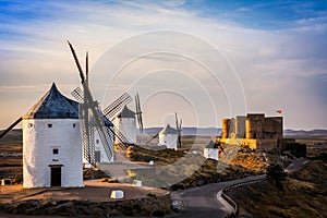 Castle and Windmills of Consuegra .