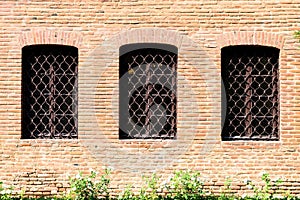 Castle Windows On Brick Wall