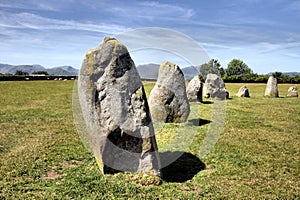 Castlerigg Stone Circle and mountains near Keswick