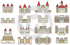 CASTLES Filled Outline Icons