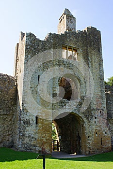 Castleton, Sherborne, Dorset UK: view of the ruins and ground of Sherborne Old Castle