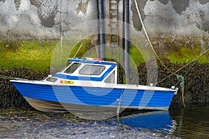 Castletown Harbour, Isle of Man, June 14,2019. Ebb tide in Castletown Harbour, Isle of Man