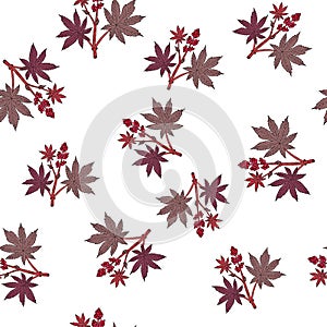 Castorbean seamless pattern