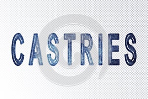 Castries lettering, Castries milky way letters, transparent background photo