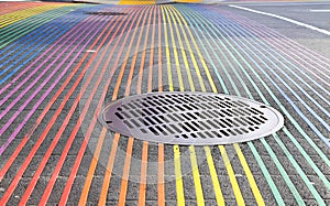 Castro District Rainbow Colored Crosswalk Intersection, San Francisco, California