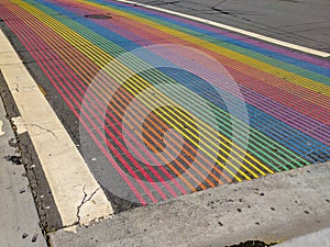 Castro District Rainbow Colored Crosswalk Intersection, San Francisco, California