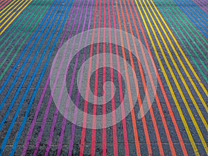 Castro District Rainbow Colored Crosswalk Intersection, San Francisco, California