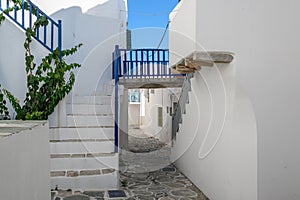 Castro Kastro, the oldest part of the Chora town on Folegandros island. Cyclades, Greece