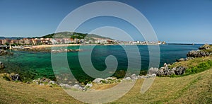 Castro Urdiales big gigapan panorama with bright ocean photo