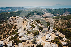 Castro Village in the middle of Thassos Island, Greece. Traditional peasants village and one of the oldest on the island