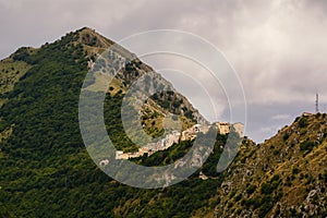 Castrovalva, village in the Abruzzo on the mountain photo