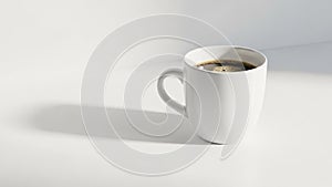 Casts a long shadow to the left indicating a light source from the