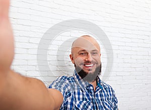 Casual Bearded Business Man Taking Selfie Photo