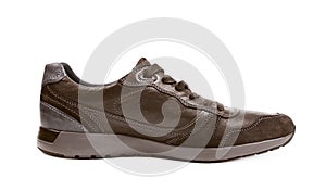 Casual brown leather shoe isolated