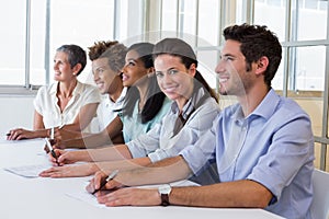 Casual business team having a meeting