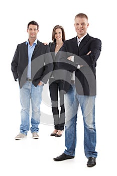 Casual businesspeople posing in studio