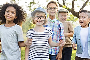 Casual Children Cheerful Cute Friends Kids Concept