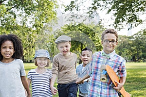 Casual Children Cheerful Cute Friends Kids Concept