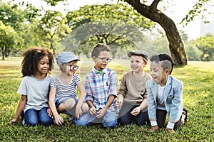 Casual Children Cheerful Cute Friends Kids Concept