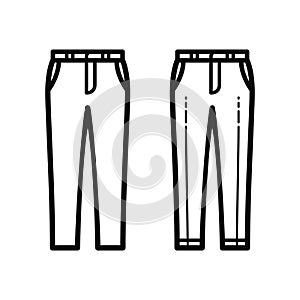 Casual and elegant man dress trousers icons