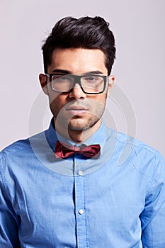 Casual elegant man wearing a bow tie