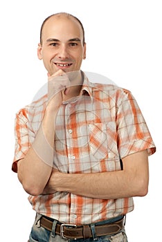 Casual friendly man in jeans and a shirt