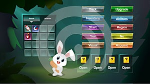 Casual fun game screens with popup bar menu.