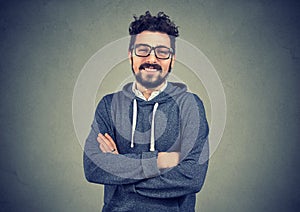 Casual handsome man smiling at camera