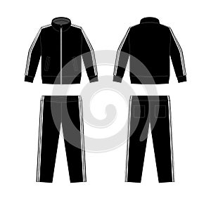 Casual jersey suits for sports, training etc. vector illustration set / white and black