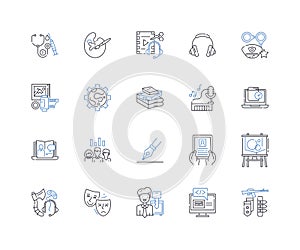 Casual line icons collection. Relaxed, Easygoing, Uncomplicated, Comfortable, Informal, Laid-back, Simple vector and