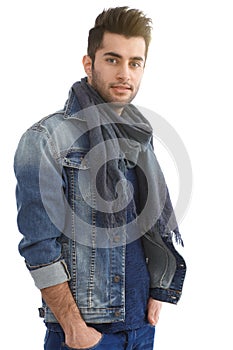 Casual man in denim jacket